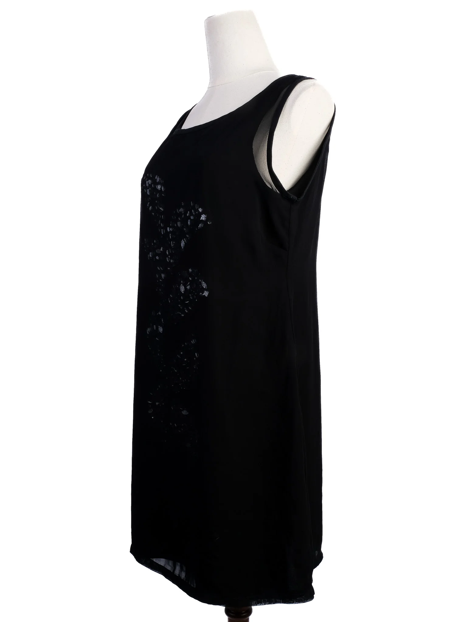 Luisa Cerano Black Polyester Sleeveless Dress — 2
