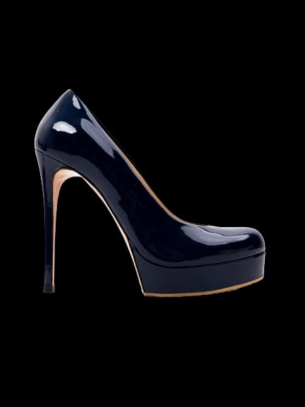Gianmarco Lorenzi Blue Leather High Heel Pumps