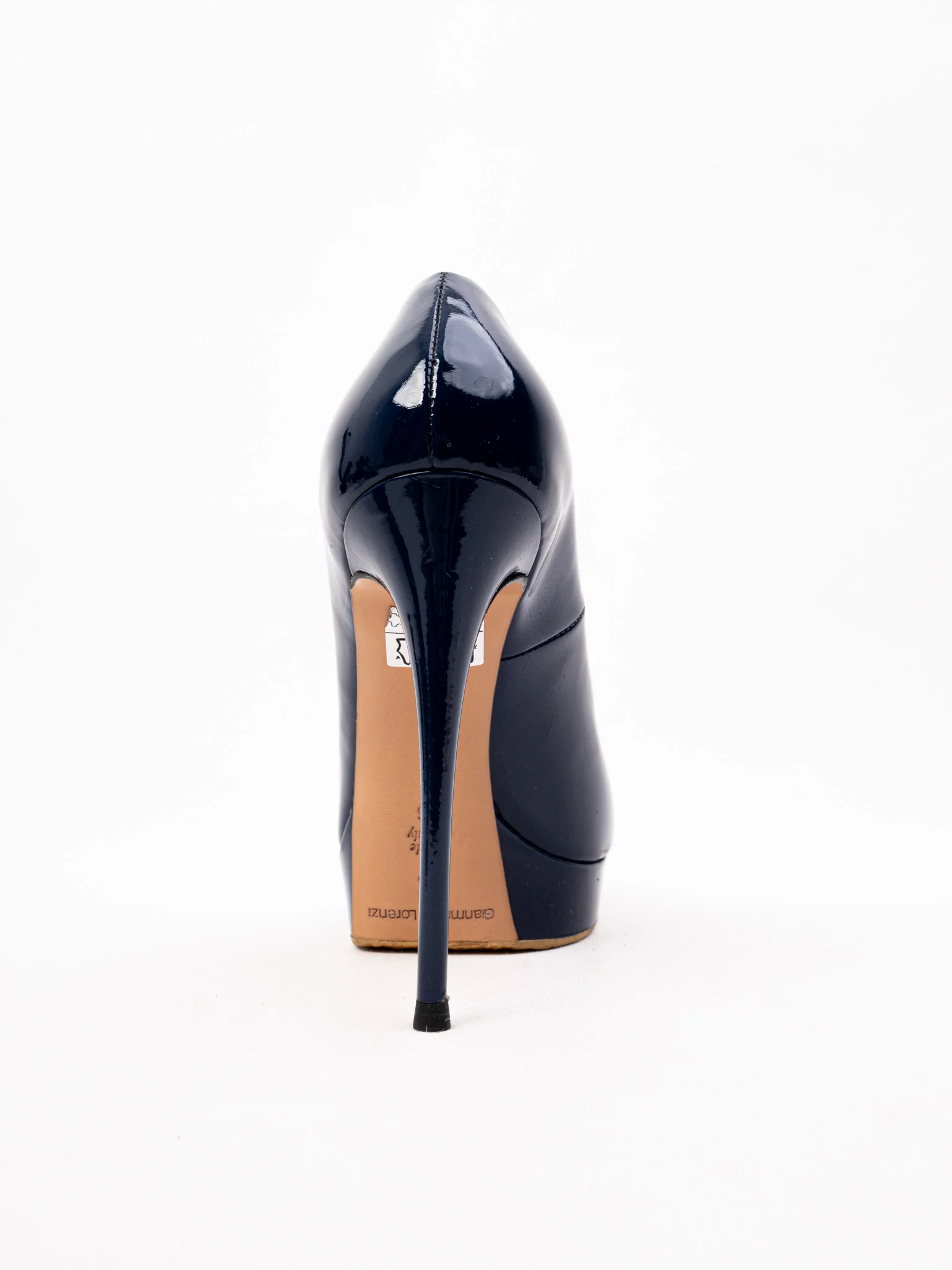 Gianmarco Lorenzi Blue Leather High Heel Pumps — 3