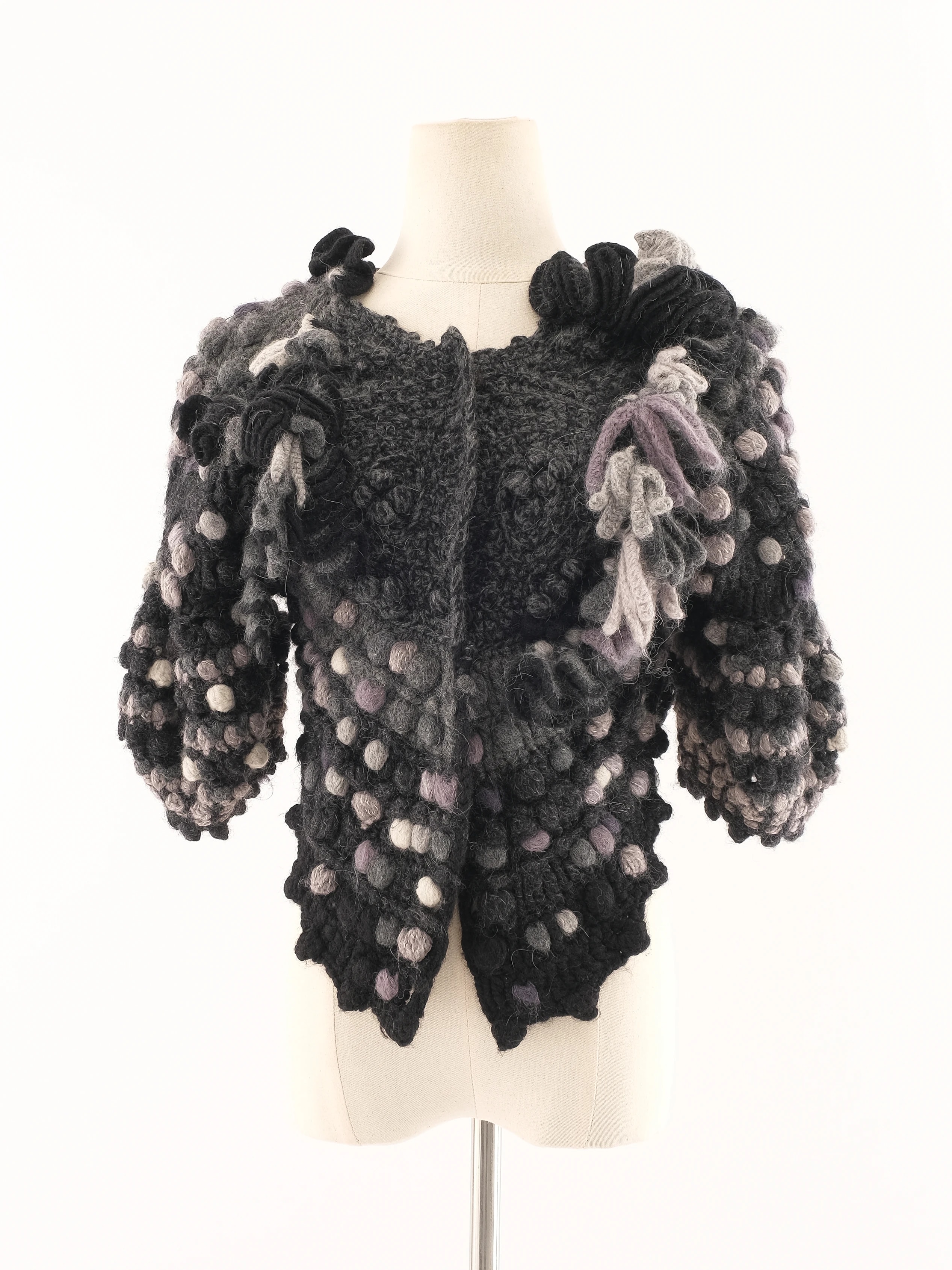 Kenzo Gray Wool Poncho — 3