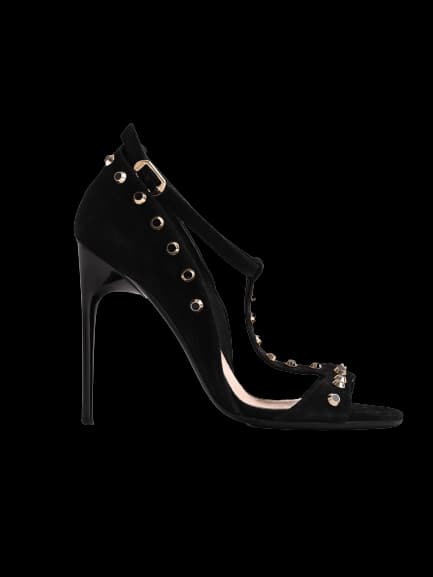 Ballin Black Leather High Heel Sandals — photo 1