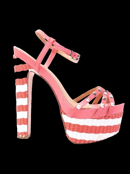 Schutz Pink Leather High Heel Sandals — 1