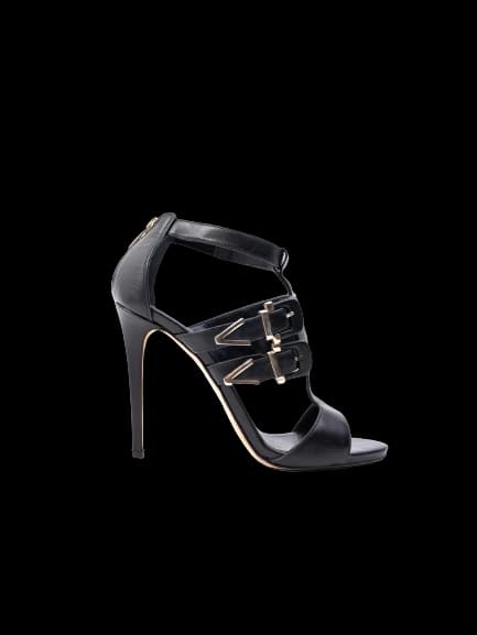 Gianmarco Lorenzi Black Leather High Heel Sandals — photo 1