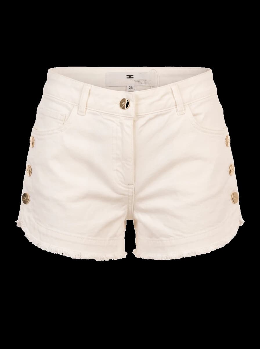 Elisabetta Franchi White Cotton Casual Shorts — photo 1