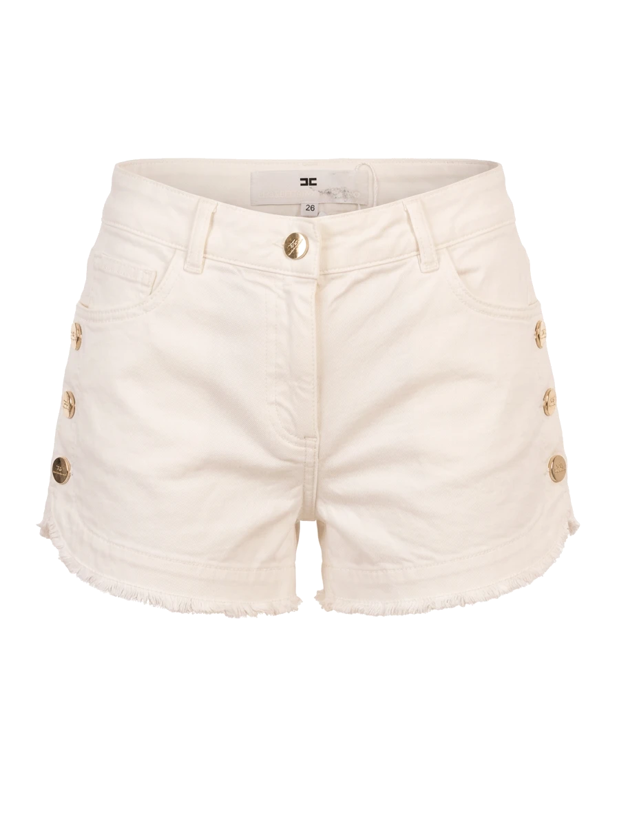 Elisabetta Franchi White Cotton Casual Shorts — 1