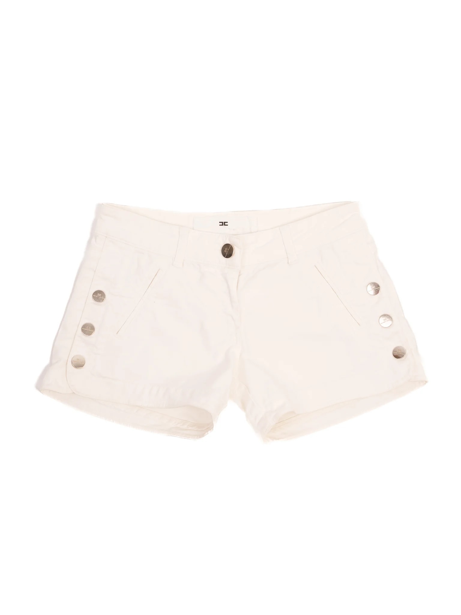 Elisabetta Franchi White Cotton Casual Shorts — 2