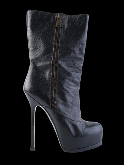 YSL Black Leather Boots — 1