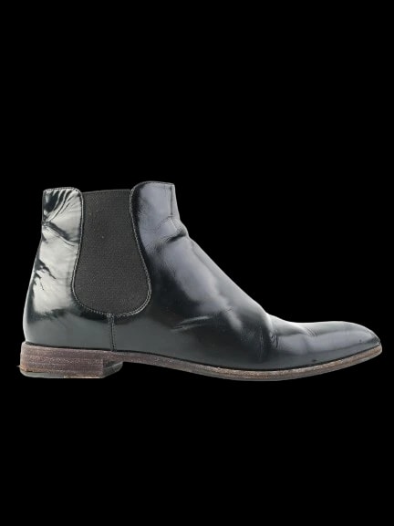 Prada Black Leather Ankle Boots — 1