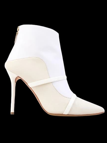 Designer White Leather Boots — photo 1