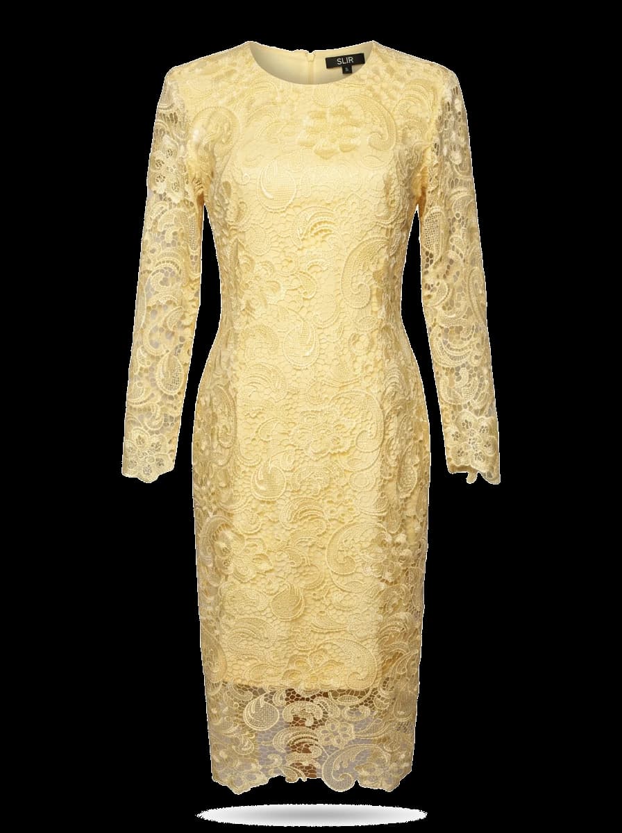 SLIR Yellow Polyester Dress