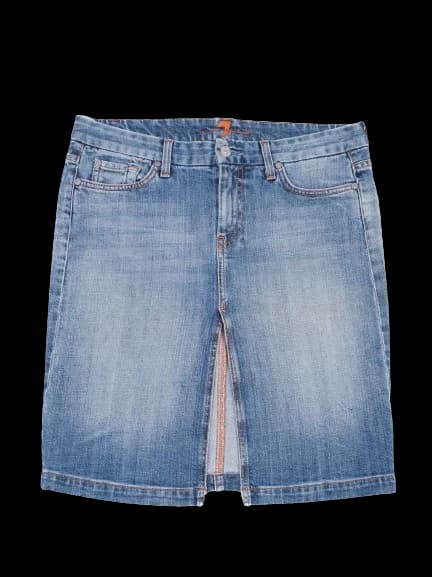 For all 7 mankind Blue Cotton Pencil Skirt — photo 1