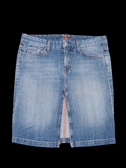 For all 7 mankind Blue Cotton Pencil Skirt — 1