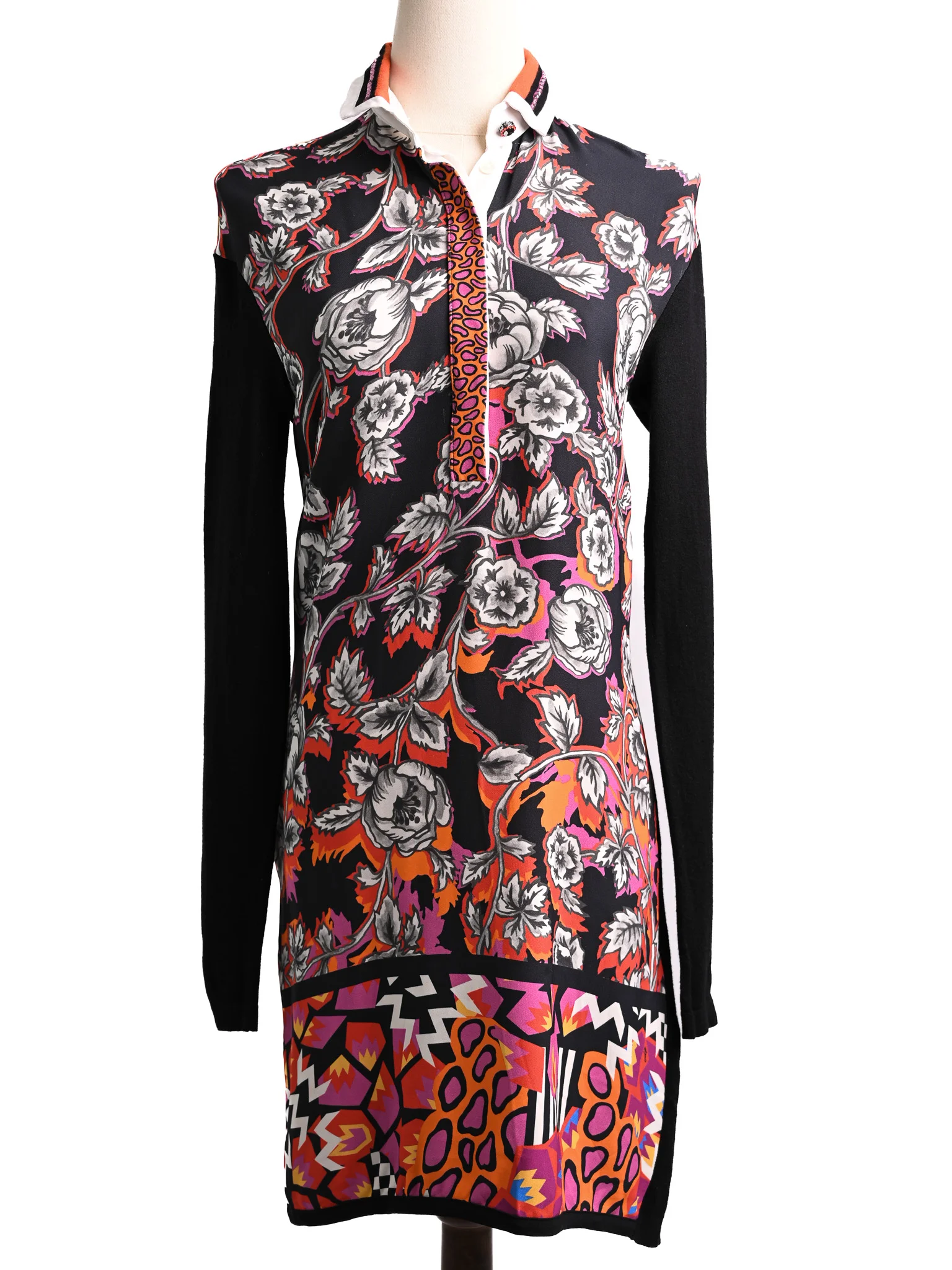 VDP Black Cotton Long Sleeve Dress — 3