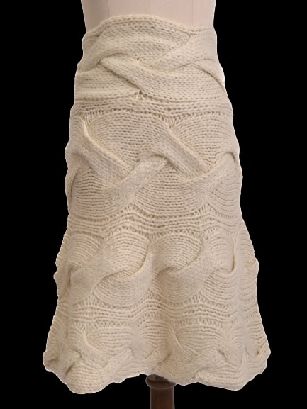 United Colors of Benetton White Wool A-Line Skirt — 1