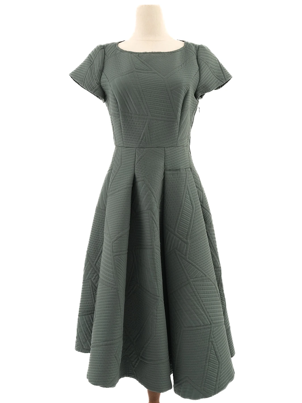 MaxCo Green Polyester Casual Dress — 3