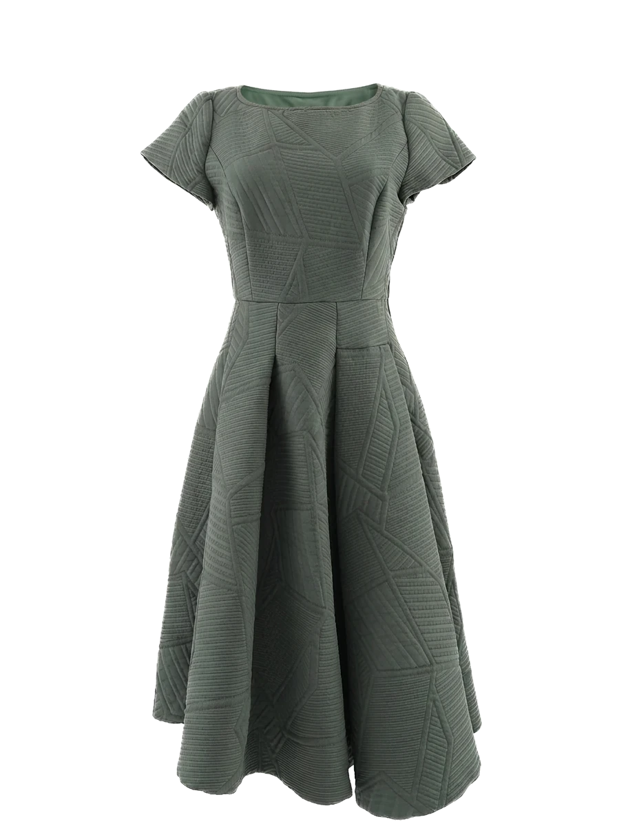 MaxCo Green Polyester Casual Dress — 1