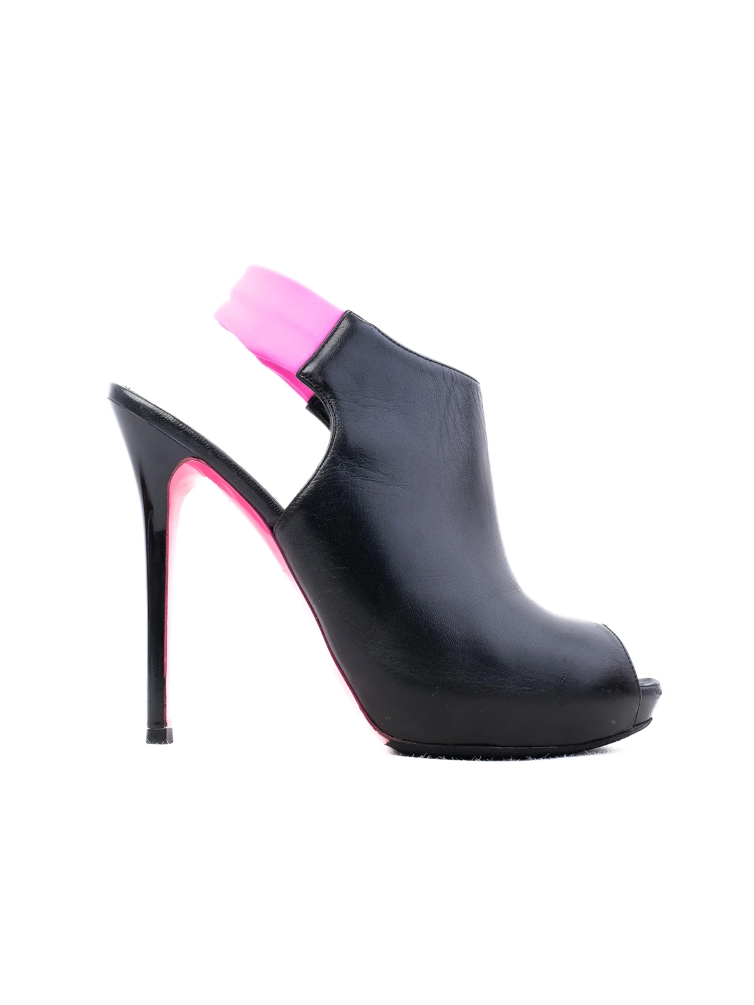 Alexander McQueen Black Leather High Heel Sandals — 2