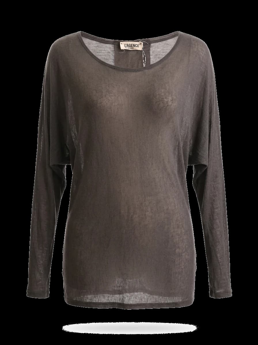 L'agence Gray Viscose Long Sleeve Top — photo 1