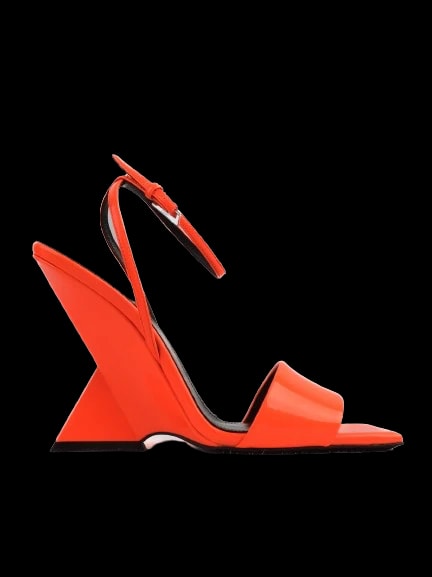 The Attico Orange Leather Sandals — 1