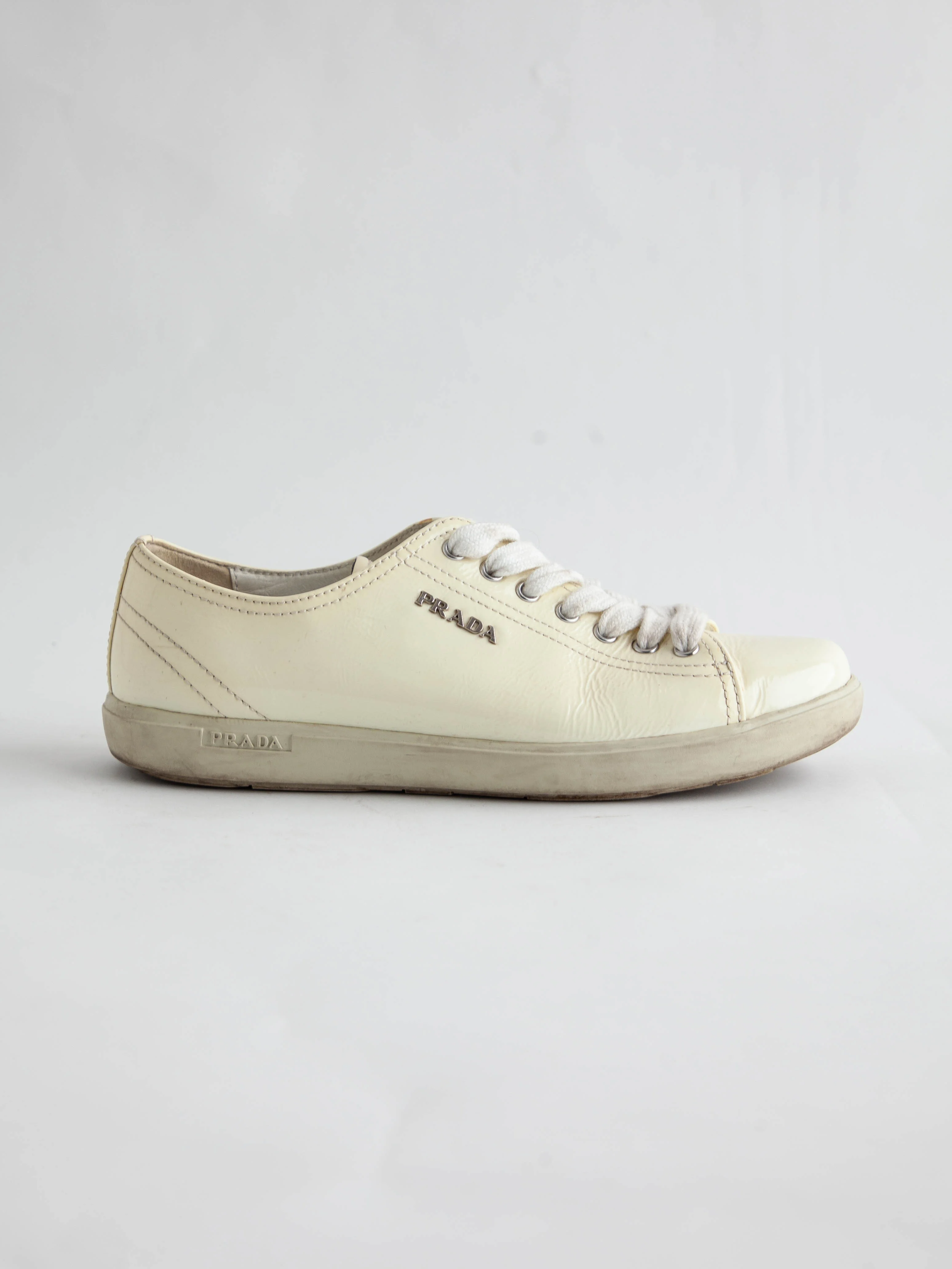 Prada Yellow Lacquer Canvas Sneakers — 3