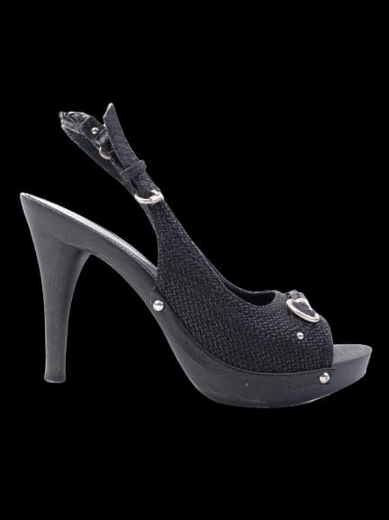 Dior Black Leather High Heel Sandals
