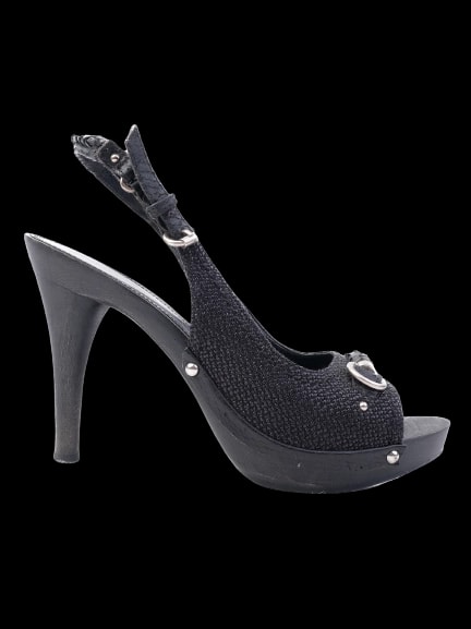 Dior Black Leather High Heel Sandals — 1