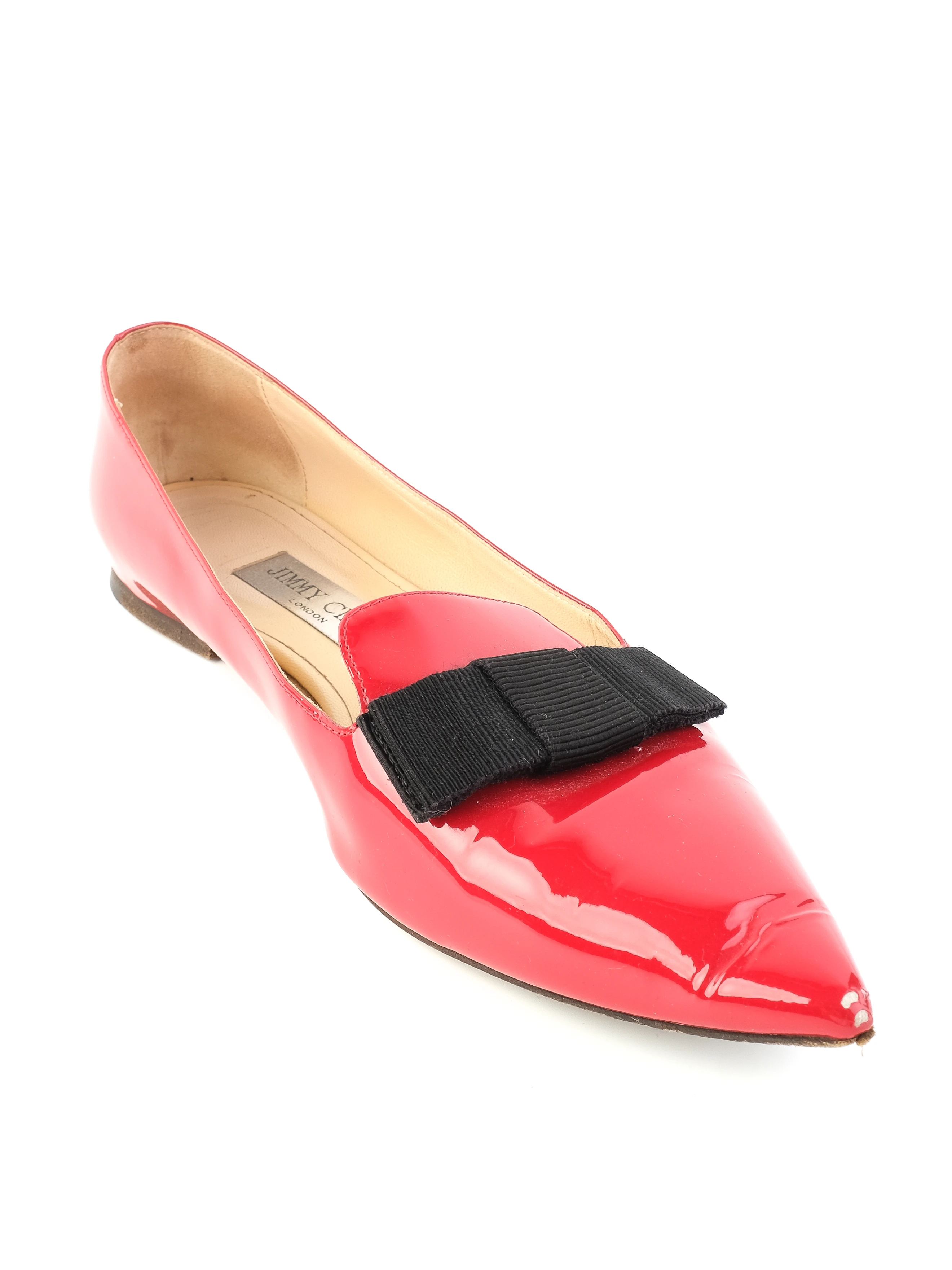 Jimmy Choo Red Leather Ballet Flats — 2