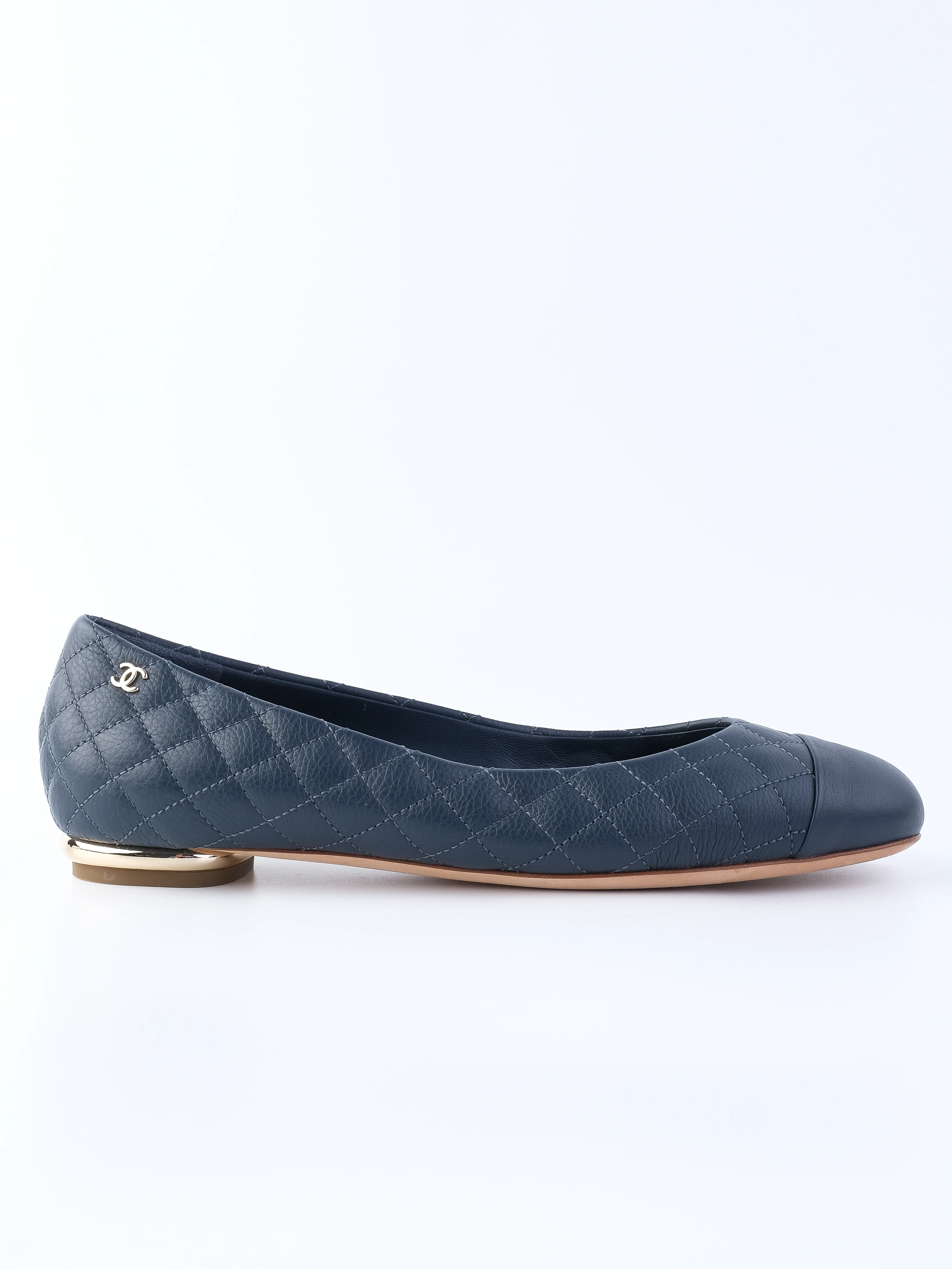 Chanel Blue Leather Ballet Flats — 3