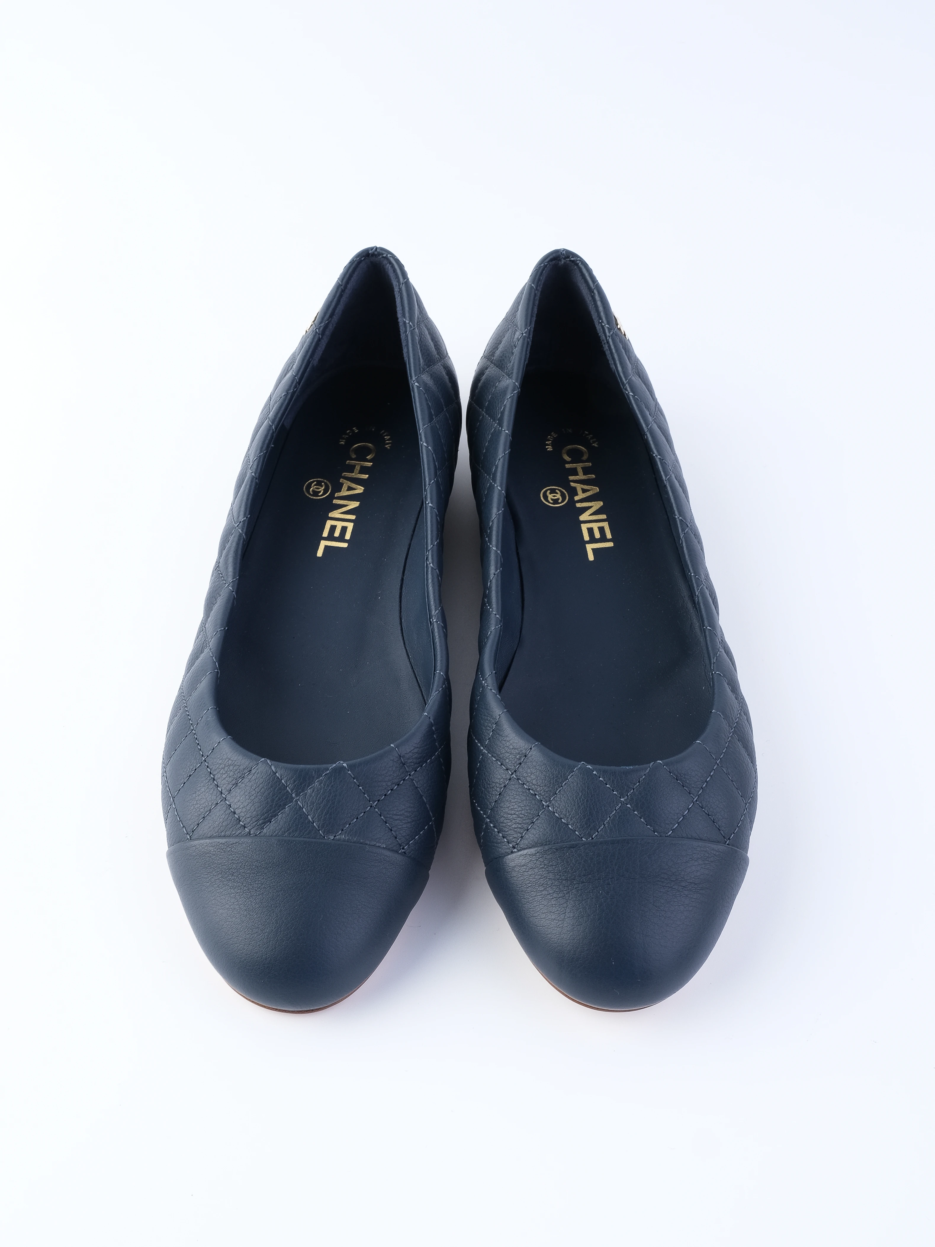 Chanel Blue Leather Ballet Flats — 2