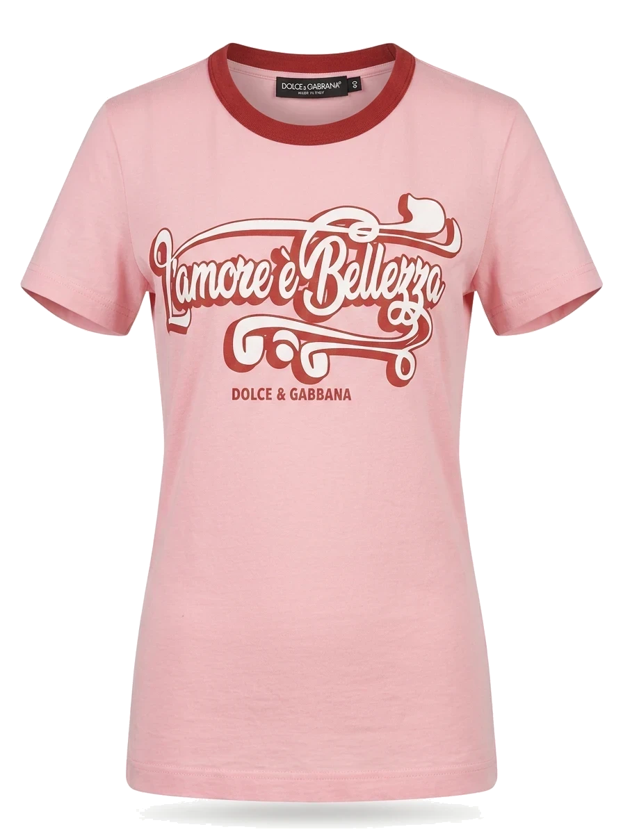 Dolce Gabbana Pink Cotton T-Shirt — 1