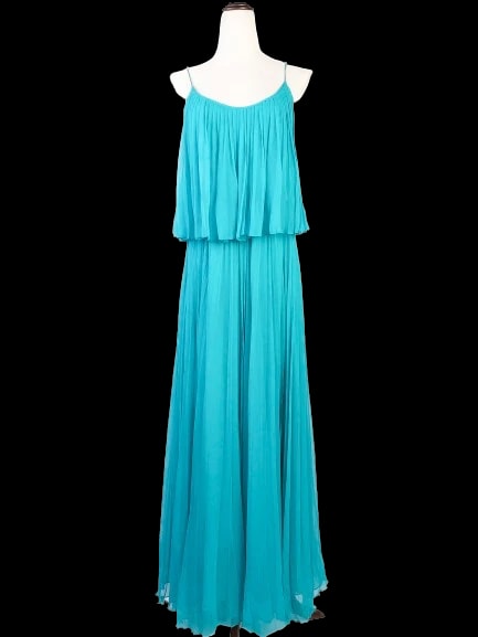 Halston Blue Cotton Dress — 2