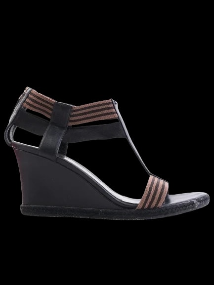 Fendi Black Leather Sandals — 1