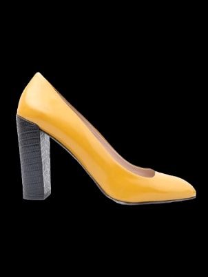 MaxCo Yellow Leather High Heel Pumps — 1