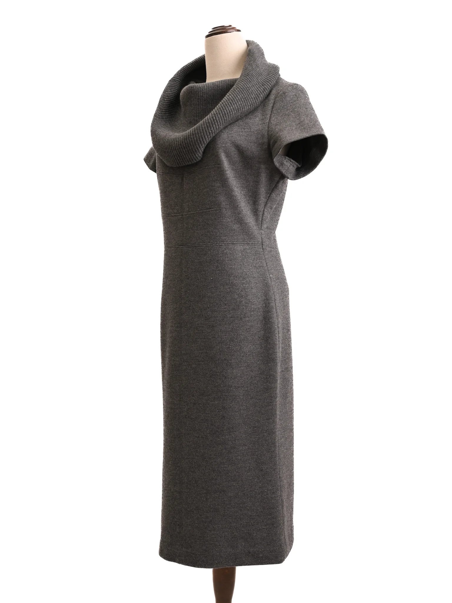 Escada Gray Wool Maxi Dress — 3