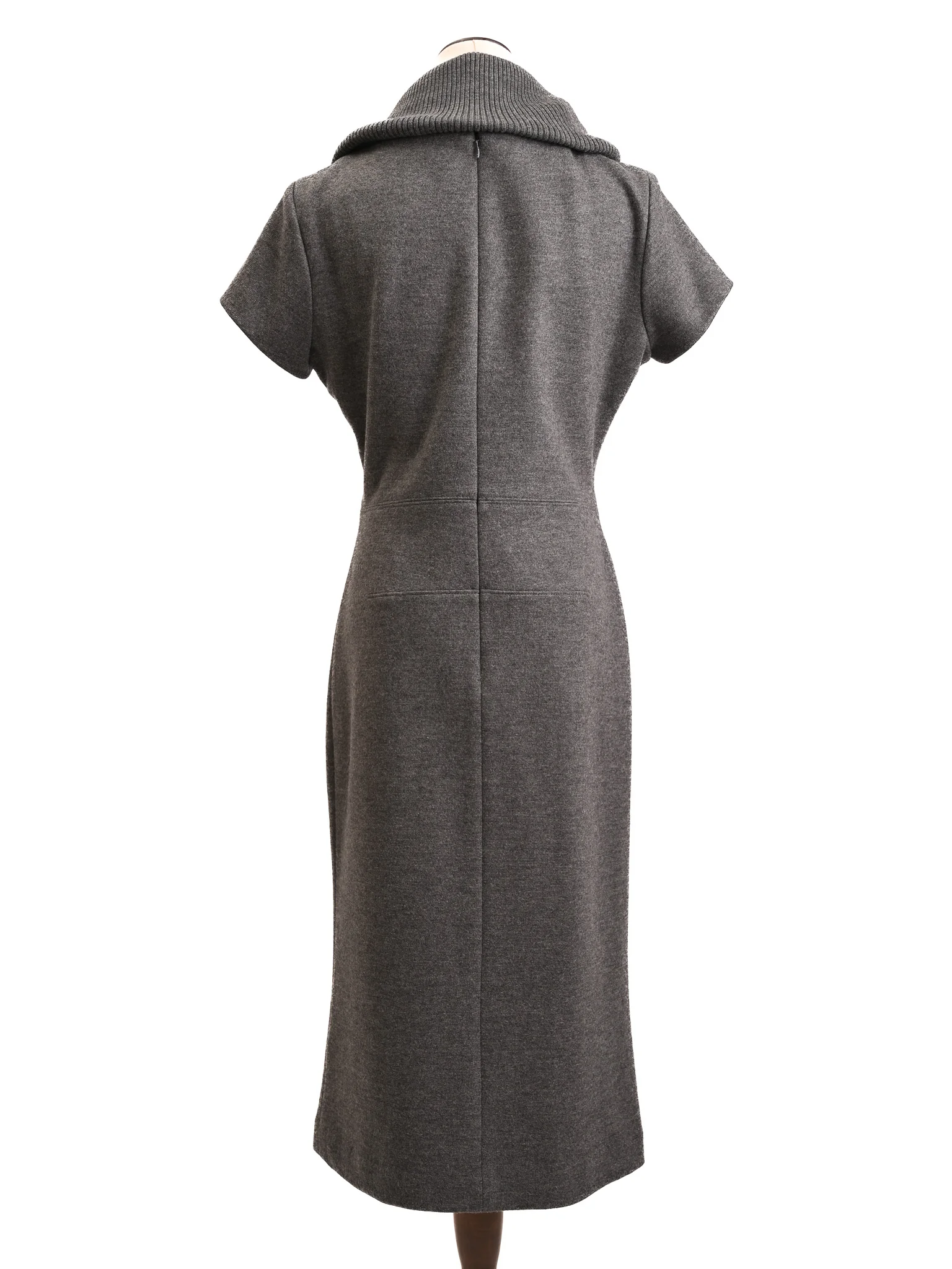 Escada Gray Wool Maxi Dress — 2