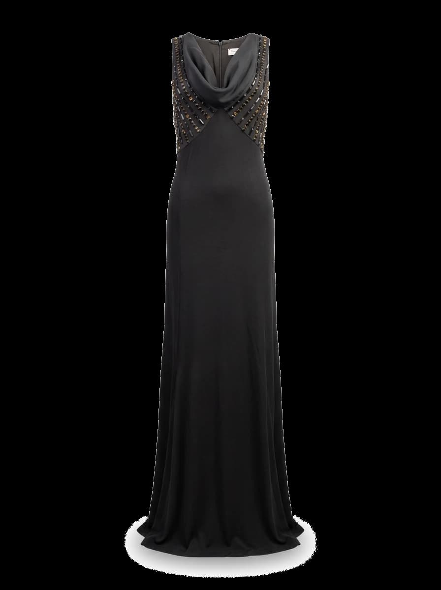 Pierre Cardin Black Viscose Maxi Dress