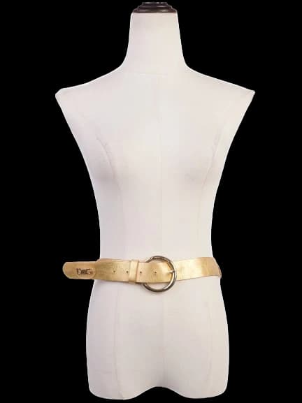 Dolce Gabbana Yellow Leather Belt — photo 1