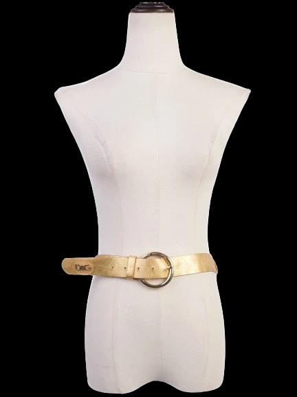Dolce Gabbana Yellow Leather Belt — 1