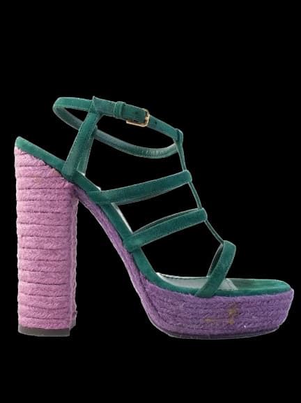 YSL Green Leather Sandals — photo 1