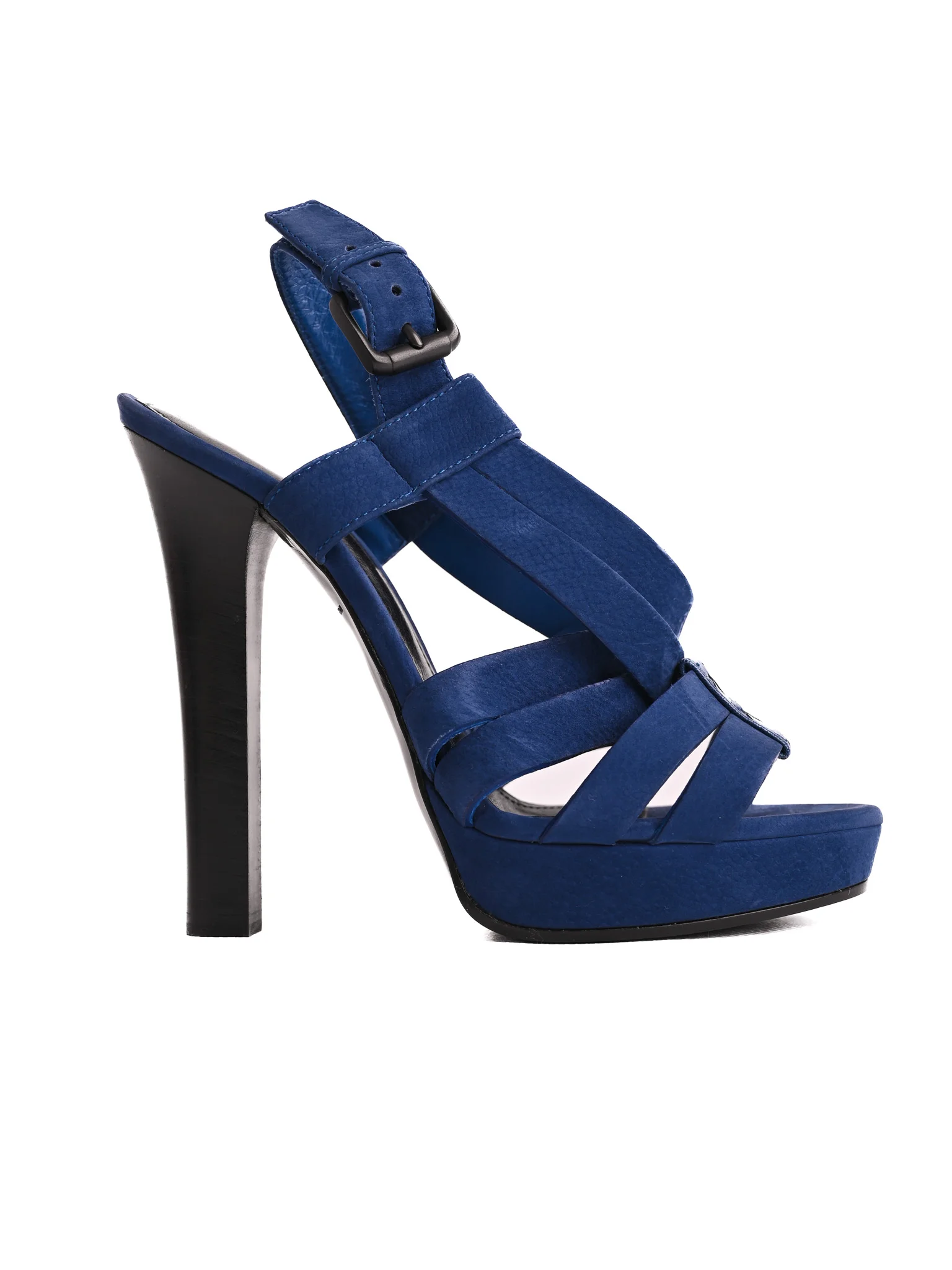 Bottega Veneta Blue Leather High Heel Sandals — 3