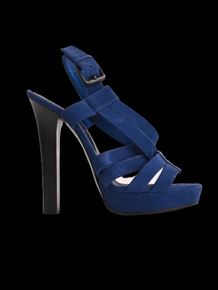 Bottega Veneta Blue Leather High Heel Sandals — 1