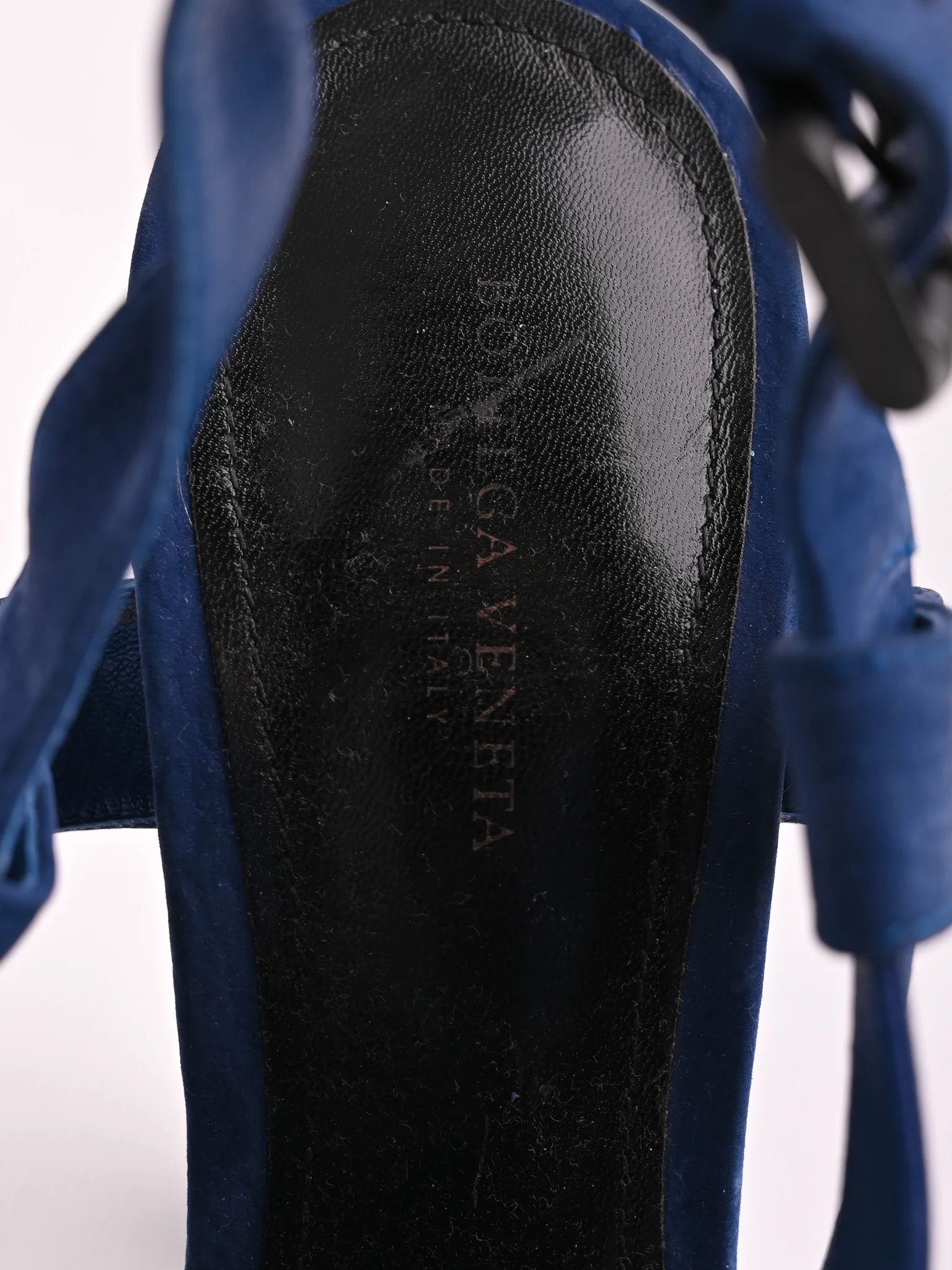 Bottega Veneta Blue Leather High Heel Sandals — 2