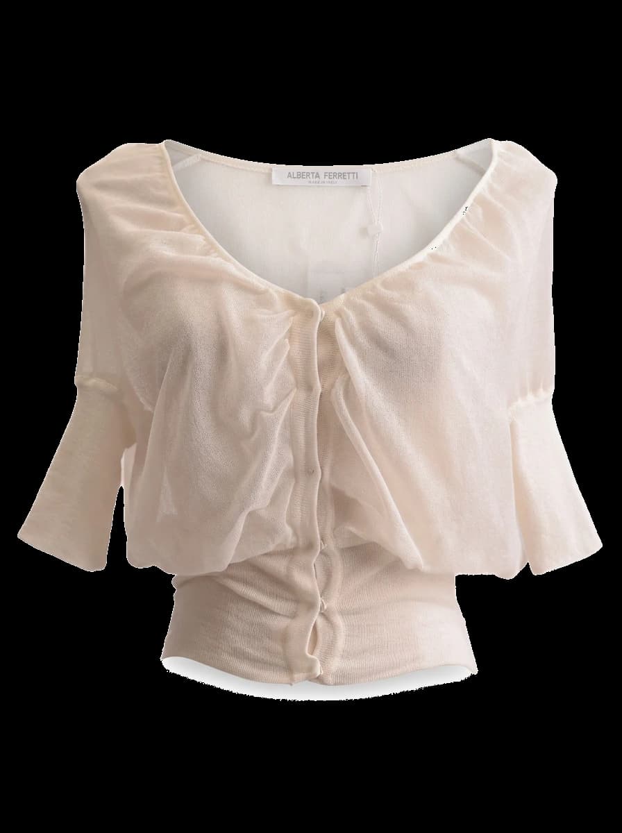 Alberta Ferreti White Cotton Blouse