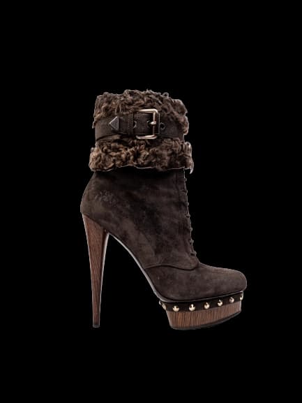 Lesilla Gray Nubuck Ankle Boots