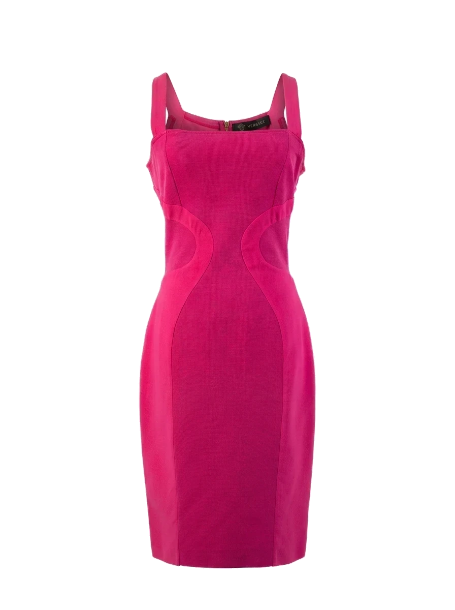 Versace Pink Cotton Sleeveless Dress — 1