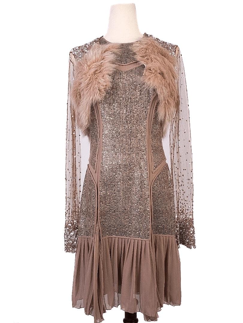 J.Mendel Gray Silk Cocktail Dress — 2