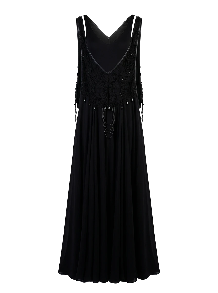 Augustin Teboul Black Polyester Sleeveless Dress — 1