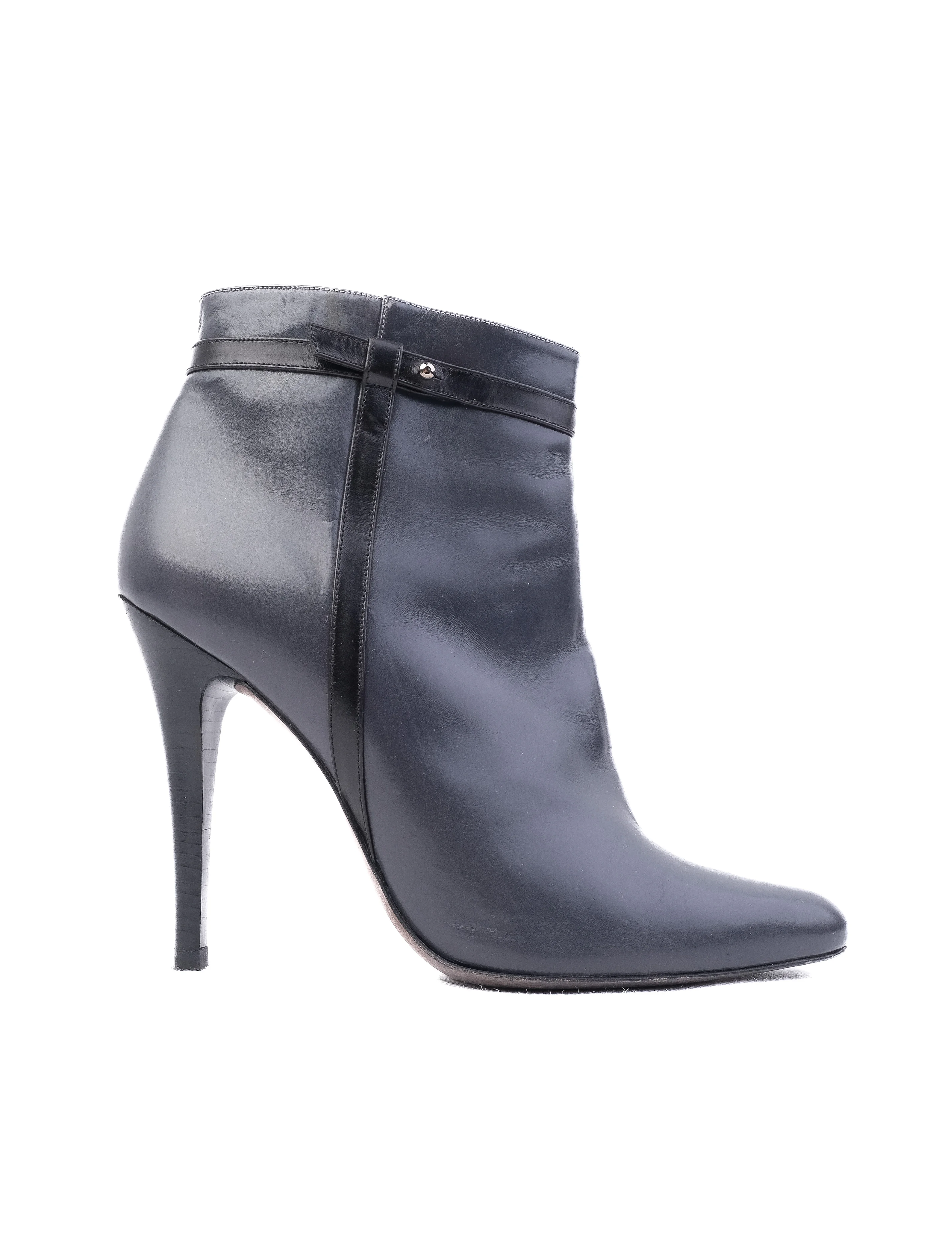 Barbara Bui Gray Leather Ankle Boots — 2