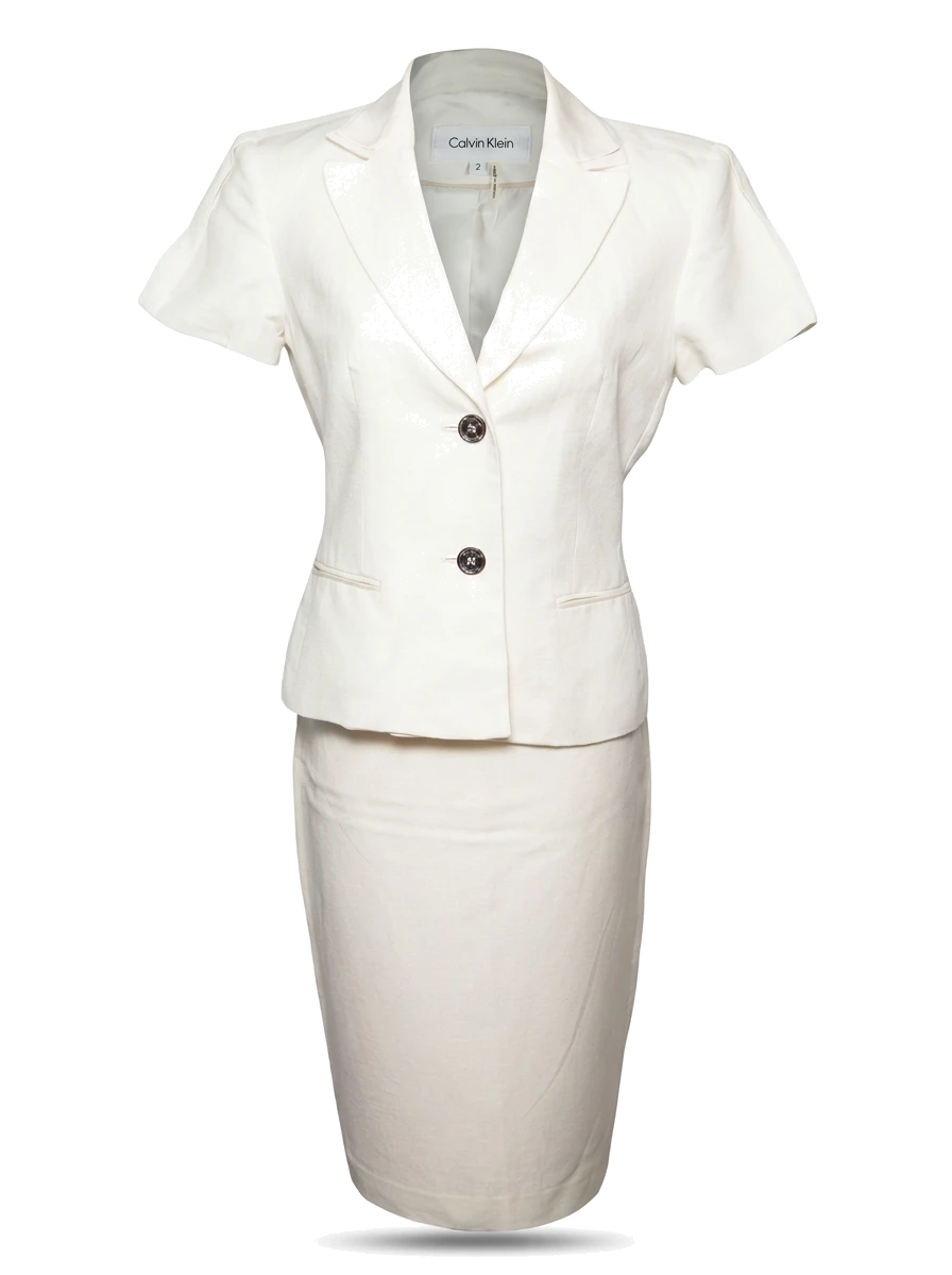 Calvin Klein White Len Suit — 1