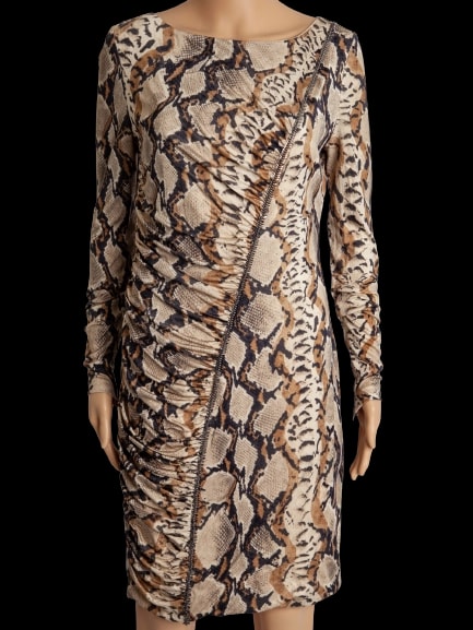 Blumarine Silk Long Sleeve Dress — 1